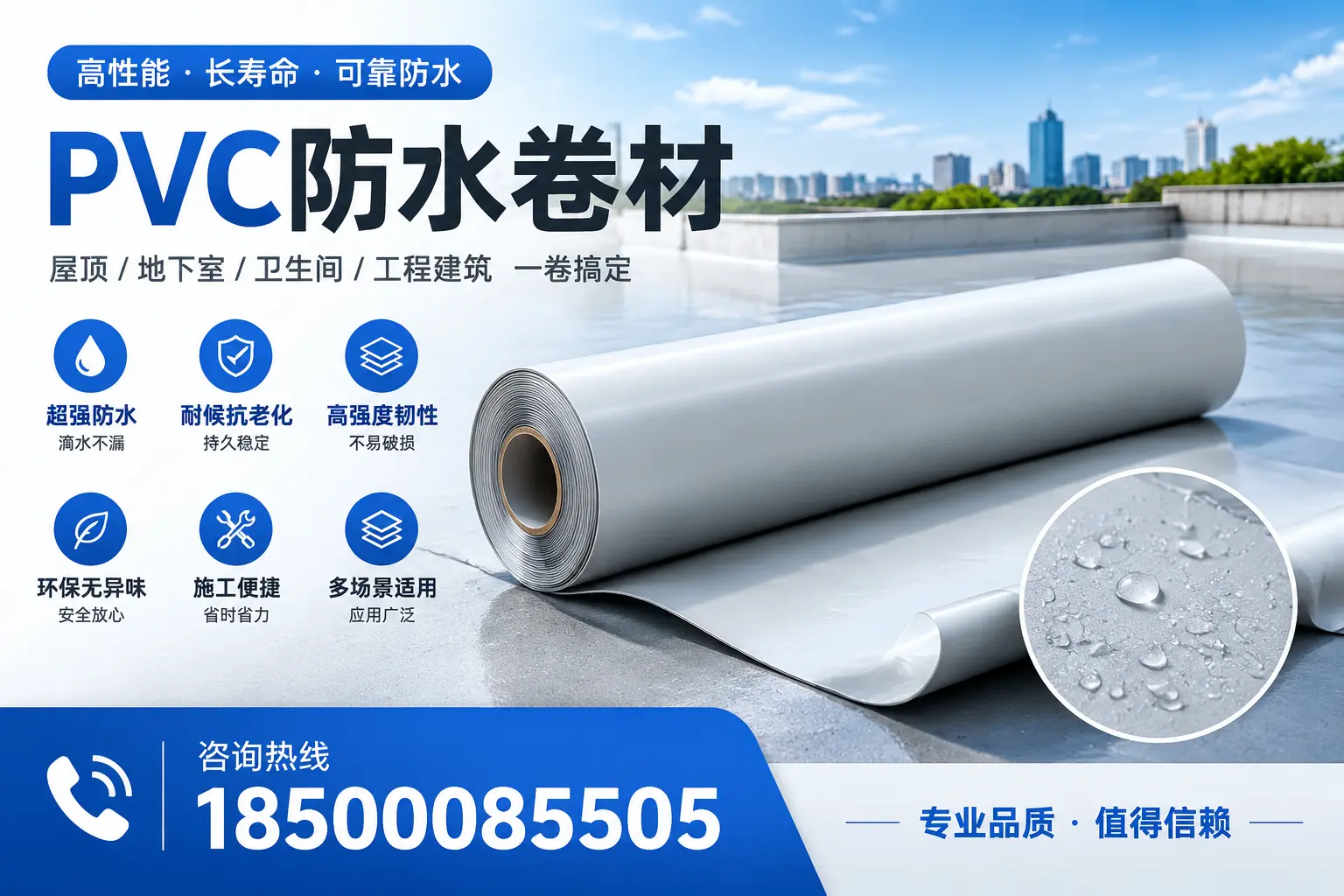 PVC防水卷材的防水效果评测，适合绥化的科学依据